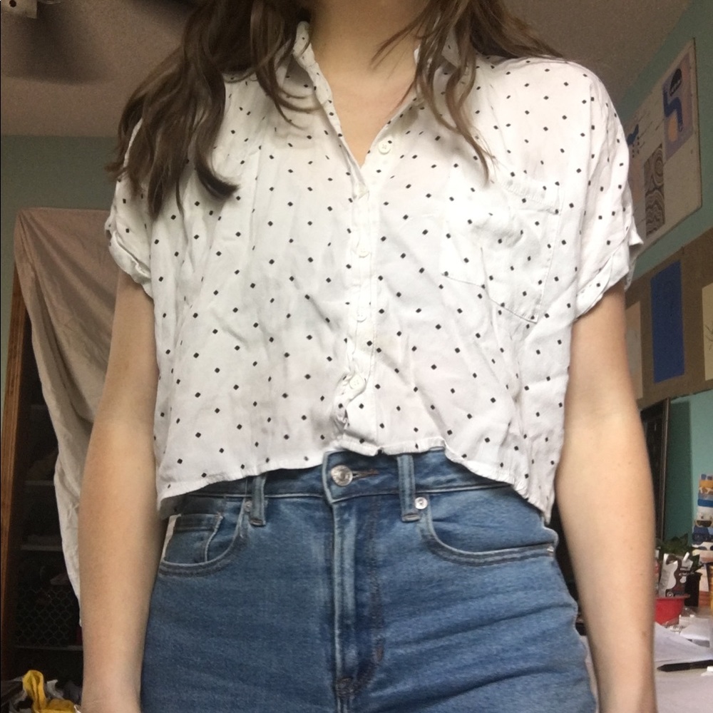White polka dot Forever 21 Blouse
